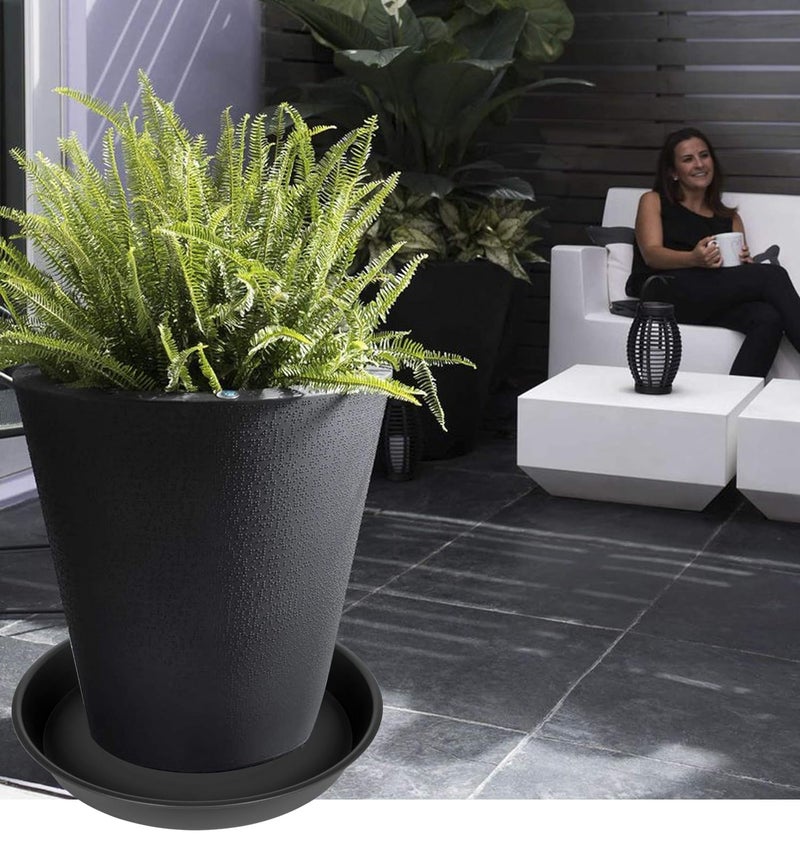 Angde 6 Packs of Plant Saucer Tray 6 inch  4 5 6 8 10 12 14 16 18 20 inch Heavy Duty Plastic Drip Trays Saucers for Indoors Outdoor Garden  Flower Pot Drainage Tray  Plate for Planter 5-7"" (6""  Black) - Image 5